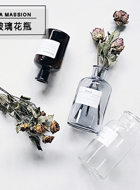 透明玻璃花瓶插花简约家居摆件