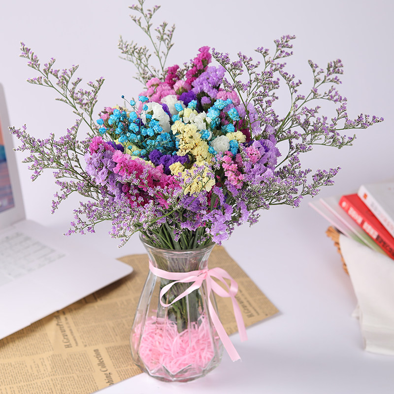 干花花束家居摆设小清新客厅云南勿忘我真花满天星干花带花瓶摆件|ruв категории Домашний быт, ваза/цветок/искусственные цветы/моделирование украшения, сушеные цветы/лепесток/сушеные цветы пакет/сухие ветки - от Buy2taobao.com для оказания профессиональной услуги покупки агента Taobao