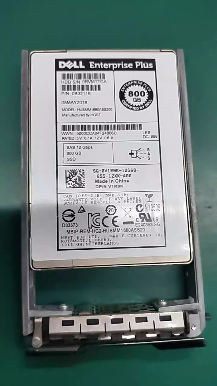 DELL Compellent 0V1R9K V1R9K 800G 2.5 SSD SAS 12Gb储存硬盘