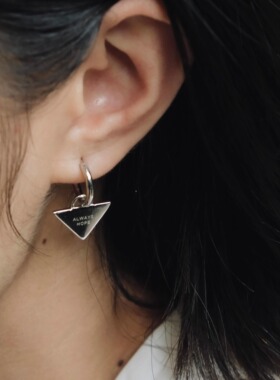 Heymen黑门 常存盼望 原创设计简约小众高级三角形s925银耳饰耳环