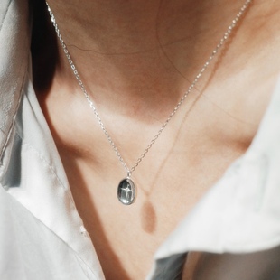 Heymen黑门 伯利恒之星 原创设计马槽镶钻女款925银项链