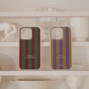 Heymen黑门 慢慢来 原创设计条纹imd双层iPhone苹果手机壳