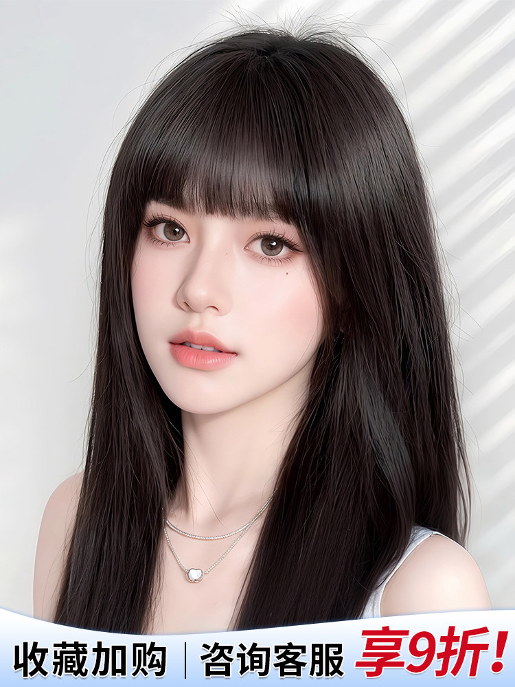 假发为妇女与真正的头发在头顶,一件覆盖白发,增加头发量,蓬松