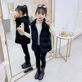 保暖儿童外穿坎肩 中大童百搭洋气厚款 女童冬季 羽绒棉马甲2025新款