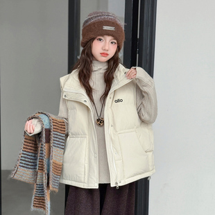 女童羽绒马甲新款2025秋冬款韩版中大童外穿无袖背心坎肩马夹外套