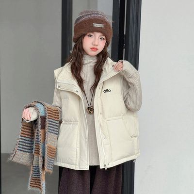 女童羽绒马甲新款2025秋冬款韩版中大童外穿无袖背心坎肩马夹外套