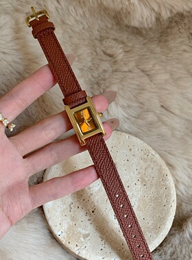 MIDI方形罗马手表女款轻奢高级经典中古设计感秋冬复古皮带石英表