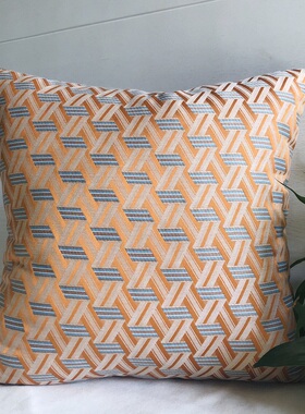 双面花纹橙色沙发抱枕套样板间现代轻奢靠垫套高端靠包腰枕不含芯