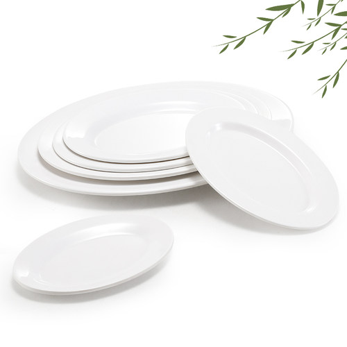 密胺餐具白色塑料盘子