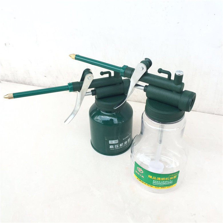 劲亚高压透明机油壶250ml塑料铁壳金属软管机油枪注油器加油壶