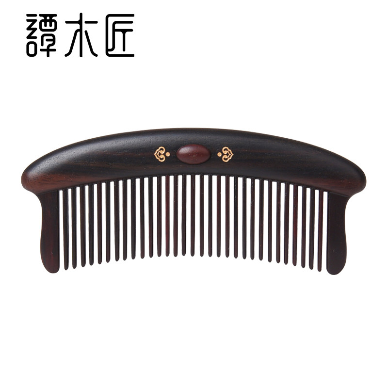 谭木匠七夕节新品镶齿梳如我意天然木梳子女士长发按摩头皮经络