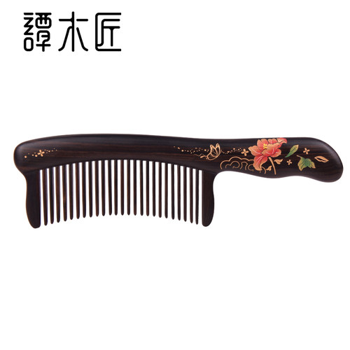 谭木匠镶齿21CM黑檀木梳