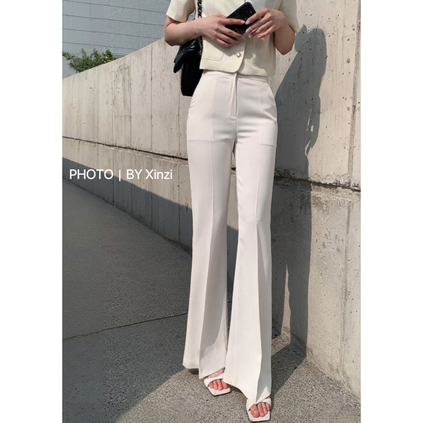 辛子韩国代购职业通勤风高腰直筒裤女显瘦修身百搭微喇西装休闲裤,女装/女士精品,休闲裤,淘宝优惠券,粉丝福利购,淘宝优惠卷