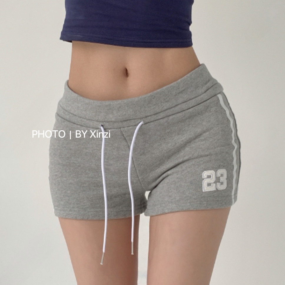 辛子韩国代购纯欲美式辣妹风运动短裤女低腰抽绳时尚百搭休闲热裤