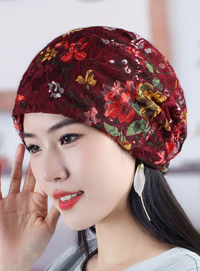 堆堆帽出游度假休闲女夏蕾丝