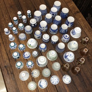 茶具杯子釉下彩手绘五彩闻香茶杯大杯80年代原国营倒闭厂库存瓷器