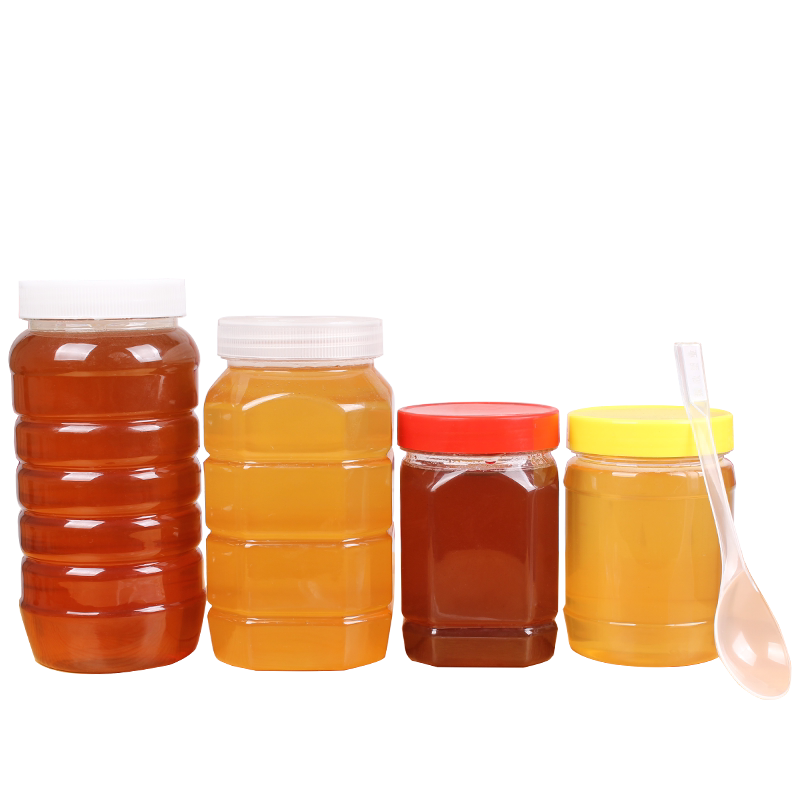 加厚蜂蜜瓶塑料瓶子 2斤透明密封罐带盖食品级泡菜杂粮储物收纳盒