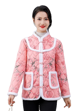 淘季常规网红修身绣花棉衣女加绒