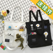 帆布包包女单肩斜挎包2022新款 潮手拎手提袋百搭大容量学生布袋包