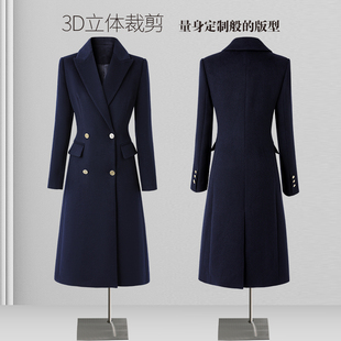 冬装职业装毛呢外套女中长款羊毛大衣气质售楼部工装珠宝店工作服