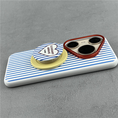 适用华为P 80 Pro手机壳磁吸蓝竖纹爱心mate70保护套男女Mate 60 PROP80UItra新款70pro硬底P70PROUItra