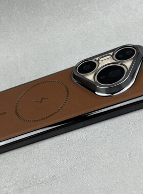 适用华为Pura 80 Pro手机壳棕色闪电细圈磁吸皮纹mate70保护套男女Mate 60 PROP80UItra高级感70pro硬P70