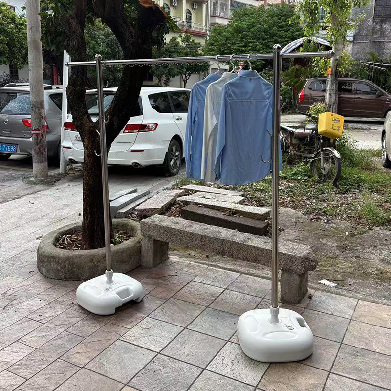 晾衣杆一整根单杆伸缩不锈钢晒凉阳台管子棍晒衣服防风支撑杆落地