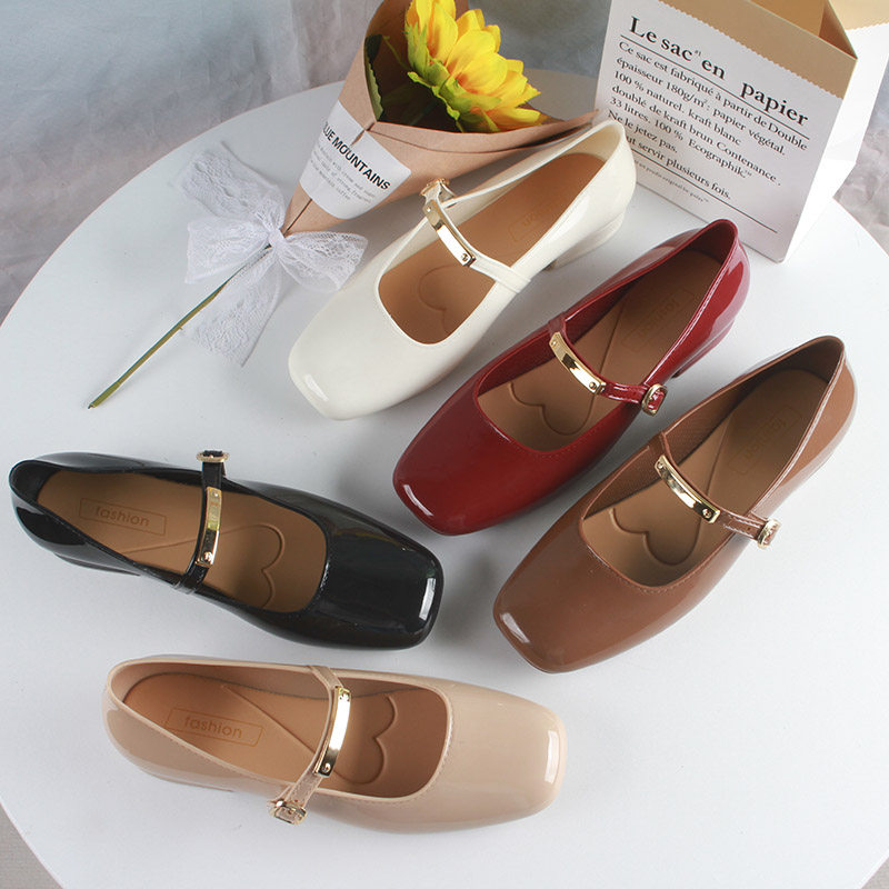 法式方头女夏新款浅口女单鞋时尚外穿一字带粗跟女鞋平底休闲凉鞋,女鞋,浅口单鞋,淘宝优惠券,粉丝福利购,淘宝优惠卷