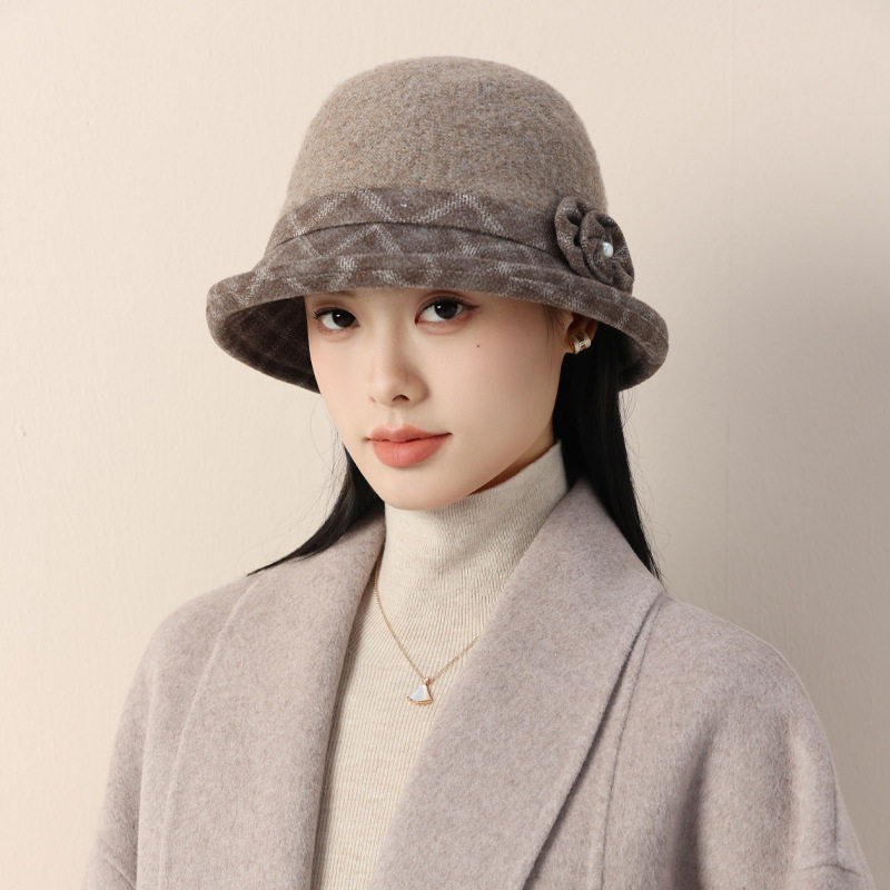 新款秋冬帽子女洋气高品质渔夫帽帽子