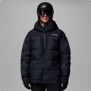 25秋冬Columbia哥伦比亚钛金系列男士户外金点连帽羽绒服WE3084