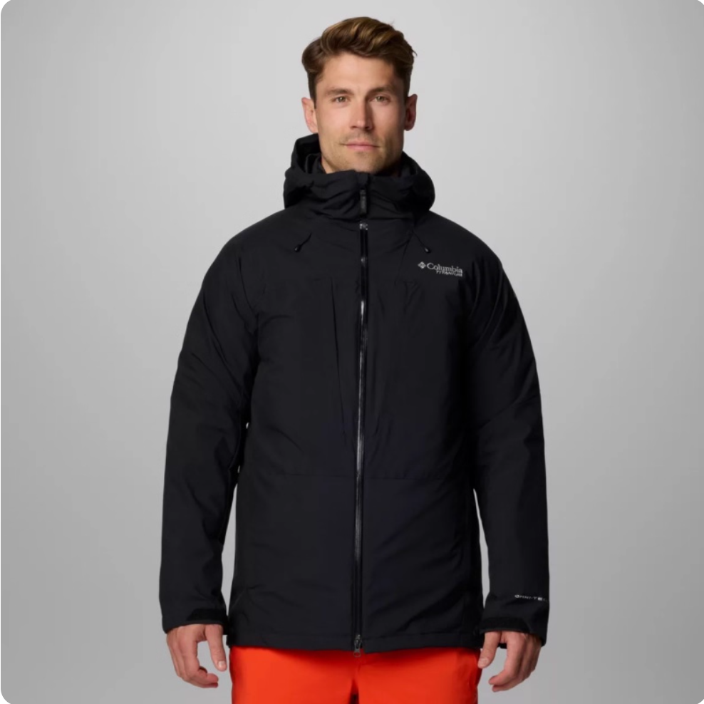 25秋Columbia哥伦比亚男防水金点热能保暖羽绒三合一冲锋衣WE2454