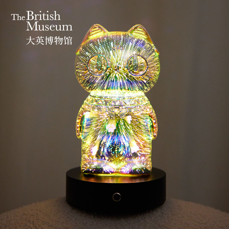 大英博物馆安德森猫和她的朋友们系列巴斯特萌猫烟花氛围灯送女生