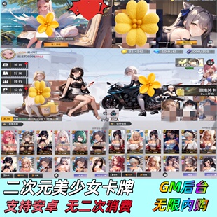二次元美少女卡牌手游GM后台无限代金内购无限资源无二次消费