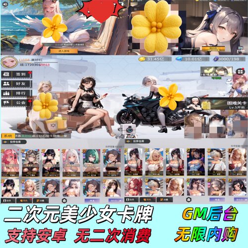 二次元美少女卡牌手游GM后台无限代金内购无限资源无二次消费