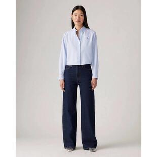 代购Levis李维斯女士牛仔裤显瘦修身高腰阔腿通勤日常女裤