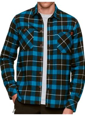 代购Mammut男士外套保暖透气棉布格纹户外徒步衬衫爆款休闲