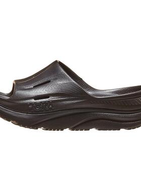 代购Hoka OneOne女士拖鞋缓震舒适透气设计环保材质恢复拖鞋黑色