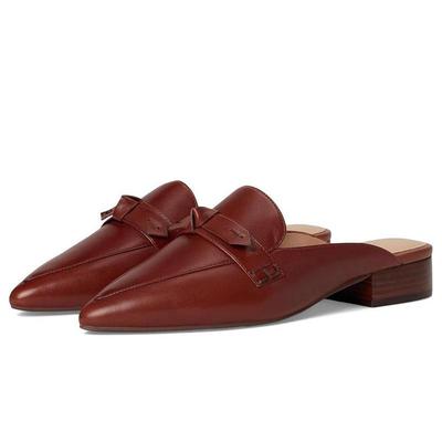 代购Cole Haan女士穆勒鞋舒适轻便软底透气尖头蝴蝶结皮质