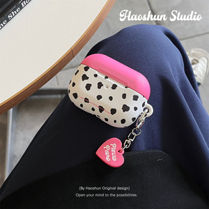 玫粉豹纹适用于airpodspro2代耳机保护套苹果Airpods3磨砂菲林硬壳airpods2创意小众耳机壳airpods耳机套