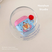 樱桃小狗适用于AirPodspro耳机套airPods3 pro2代光面菲林小众创意苹果2代AirPods4代卡通菲林硬壳耳机保护套