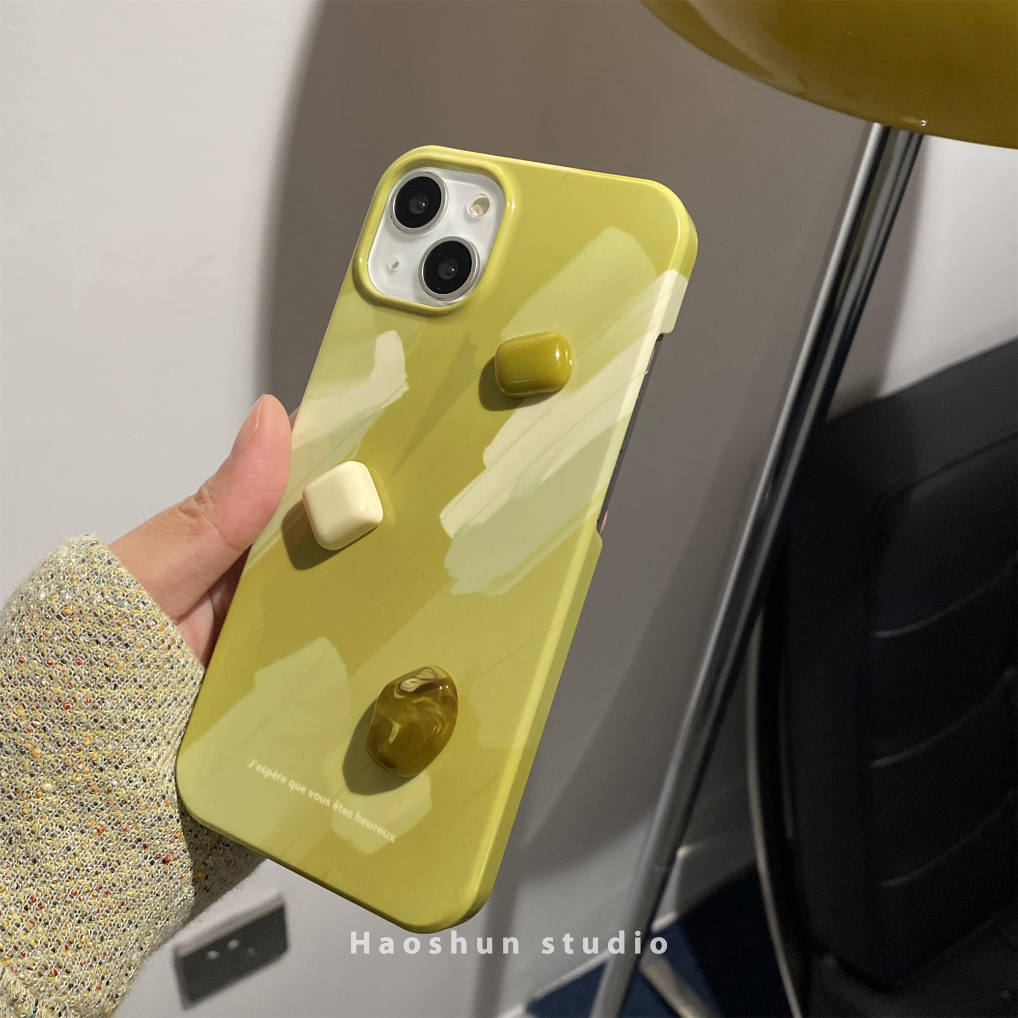 黄系彩笔适用于三星S24Ultra艺术菲林硬壳S22+小众设计S21Ultra半包s23+手机壳S25光面女款新款ins保护套