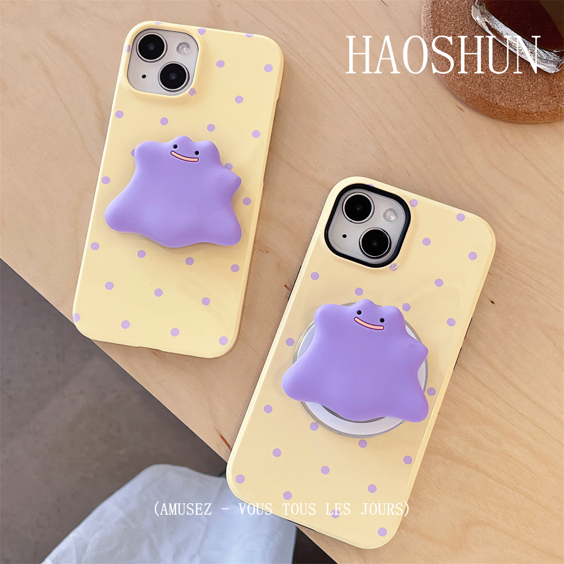 黄紫圆点适用于iphone17promax苹果12PRO手机壳11PRO磁吸光面菲林硬苹果15PRO/14PROMAX半包13mini防摔保护套