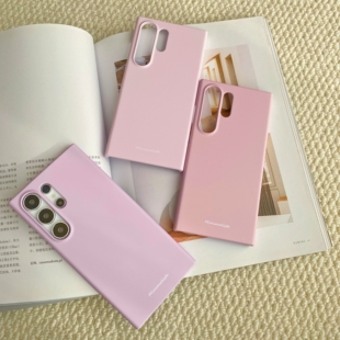 简约粉紫适用于三星S24Ultra磨砂菲林硬壳S23/S21Ultra简约小众ins防摔S22手机壳S21/s23ultra/s24创意保护套