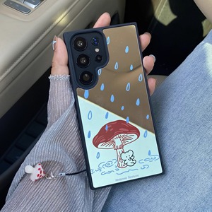 蘑菇大象适用于三星s24ultra/S25+全包镜面硬壳s23+/S22+文艺小众手机壳可爱三星s21+/s24+/s23ultra防摔壳