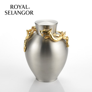 SELANGOR龙舞九天马来西亚纯手工镀金锡器大茶罐 皇家雪兰莪ROYAL