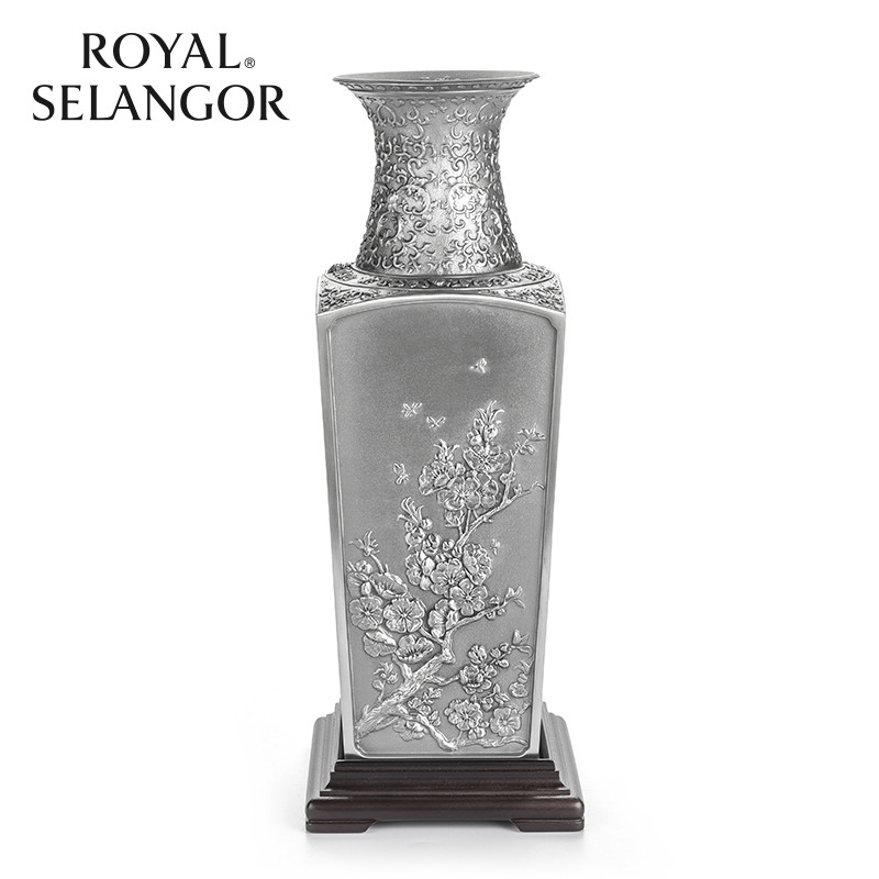 皇家雪兰莪royal selangor四季花瓶马来西亚纯手工锡制品桌面摆件