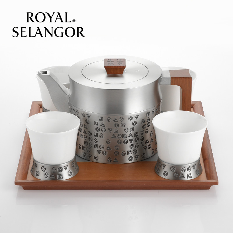 皇家雪兰莪royal selangor生生不息五行茶具六件套装手工锡制品