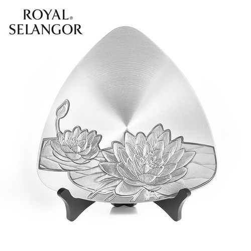 皇家雪兰莪ROYAL SELANGOR荷花盘子办公室客厅摆件手工工艺锡制品