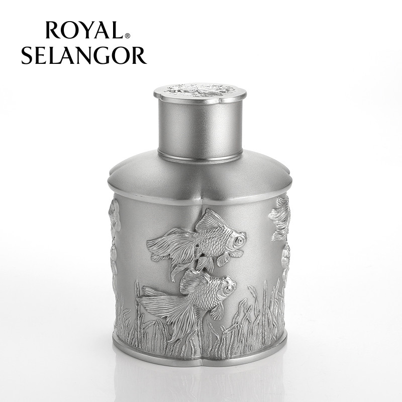 皇家雪兰莪royal selangor金玉满堂浮雕手工小茶罐 马来西亚锡器