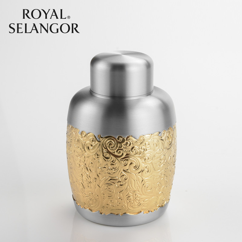 皇家雪兰莪royal selangor锦绣东南镀金锡器茶叶罐家用茶具礼品
